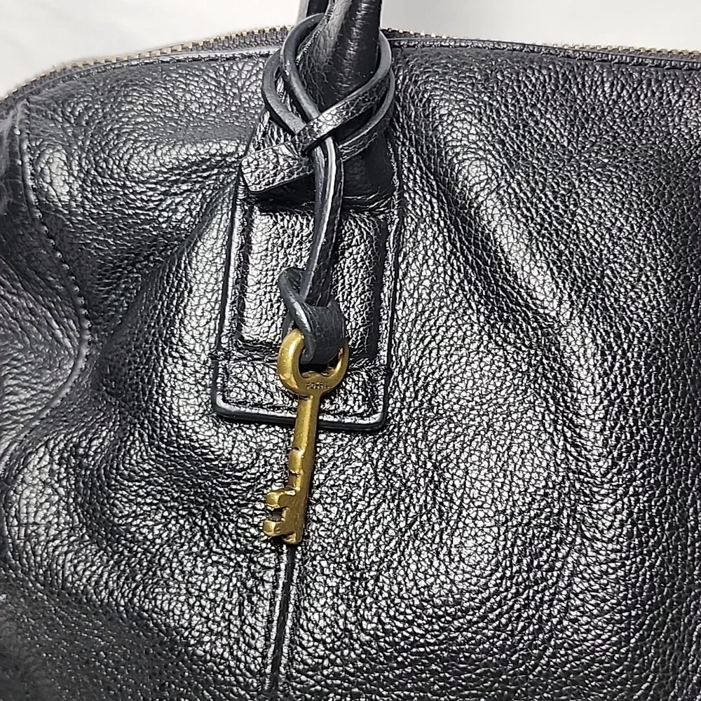 Fossil Jori‎ Black Leather Mini Satchel Handbag Purse Vintage Hobo Crossbody